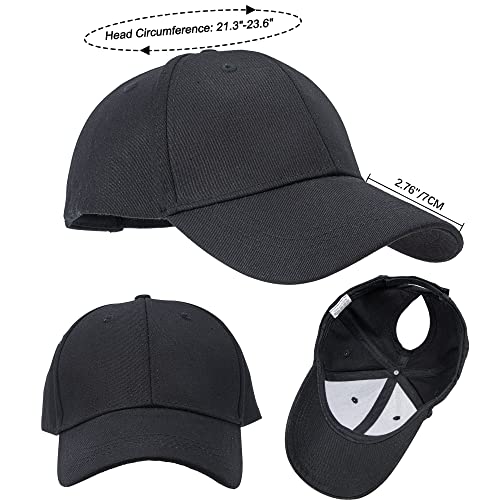 High Ponytail Baseball Cap - Women’s Adjustable Sun Hat - Black