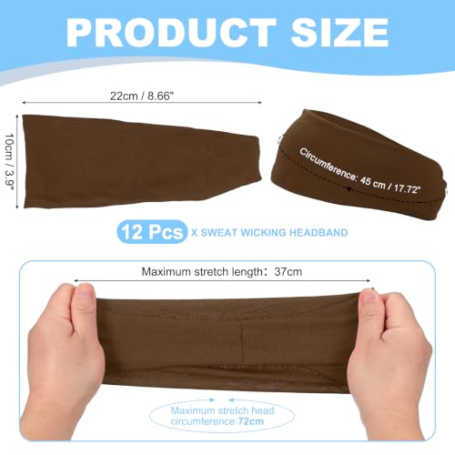 Stretchy Workout Headbands for Men - Brown, 2 Pack