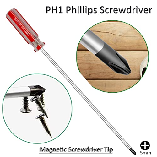 Phillips SKZIRI Extra Long PH1 Magnetic Tip Screwdriver - 10 Inch #1 Cross Head