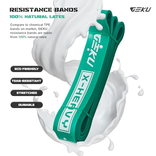 GEKU FIT Resistance Bands Set with Aluminum Alloy Handles - Full-Body Workout, 5 Natural Latex Bands, Portable Gym Equipment