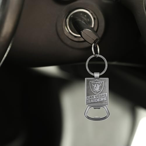 NFL Pewter Bottle Opener Keychain - Las Vegas Raiders