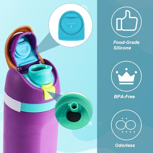 Silicone Seal Rings & Stoppers for Owala Freesip - 6 Pieces, Pink/Cyan/Purple