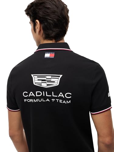 Men's Stretch-Cotton F1 Replica Polo - Black, Medium