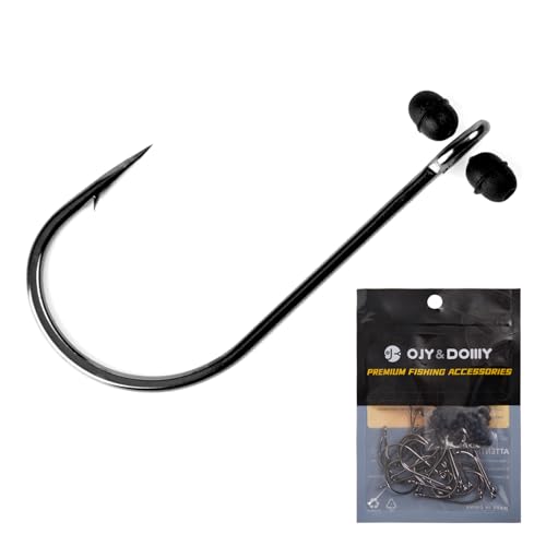 Assorted 50PCS Trailer Fishing Hooks Pack 1/0-3/0 with Beads for Lures - Short Strike Tackle