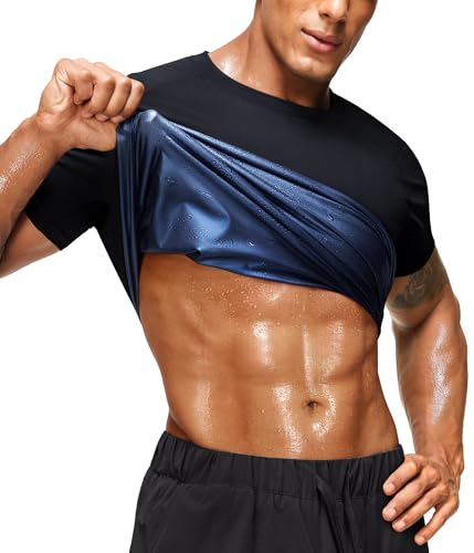 Men's Sauna Shirt Waist Trainer Vest - Large, Black