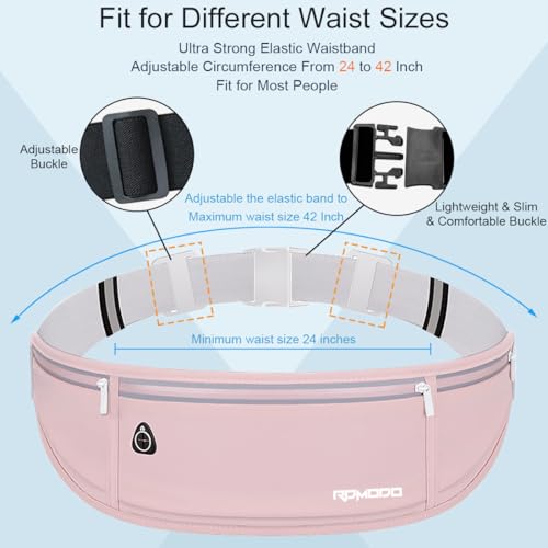 RDMODO Running Belt Fanny Pack for Women 02-Pink, Water-Resistant Waist Pack