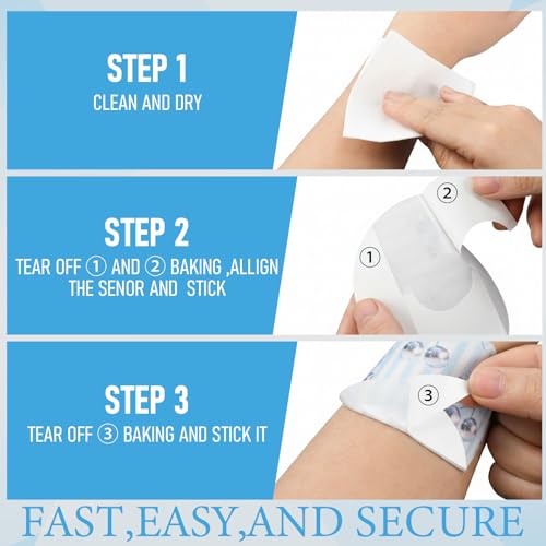Geiserailie 30 Pcs Dexcom G7 Adhesive Patches, Blue Bow, Pre-Cut Waterproof Skin-Friendly