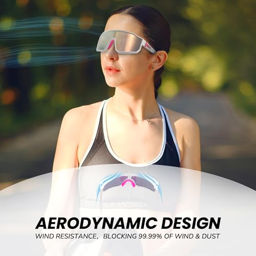 Polarized Running Sunglasses For Men Women, UV400 with Adjustble Nose