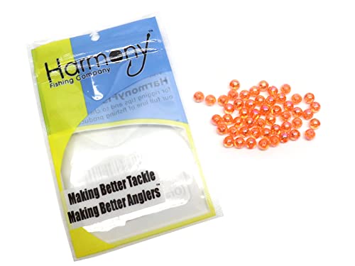 Holographic Fishing Beads for Rigs & Lures - Orange, 6mm (50 Pack)