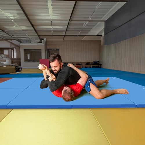 Folding Gymnastics Mat - Blue 10x4 Feet, 2-Inch Thick for Tumbling, Yoga, Pilates