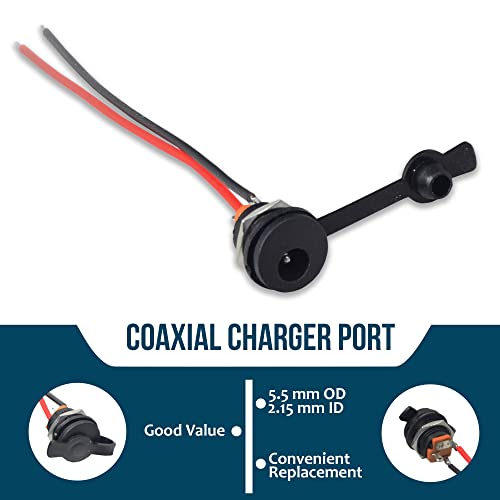 Coaxial Charging Port with Dual Wires for Razor MX125 & More