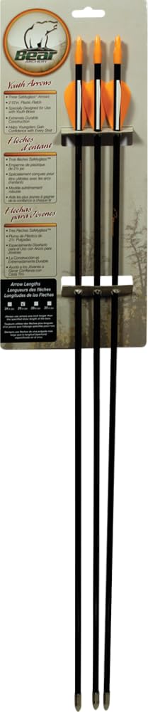 Bear Archery Youth Safetyglass Arrows (3 Per Card), 26-Inch - AS3800003