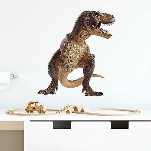Fierce Tyrannosaurus Rex Dinosaurs Wall Stickers, sacinora Wild Animal Wall Decals Removable Vinyl Peel and Stick for Kids Boy Nursery Living Room Bedroom Children's Room Playroom Art Decorations