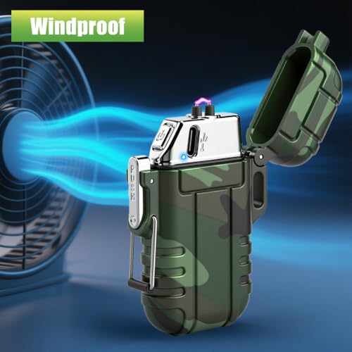 Rechargeable Waterproof Plasma Lighter - Camouflage Survival Tool