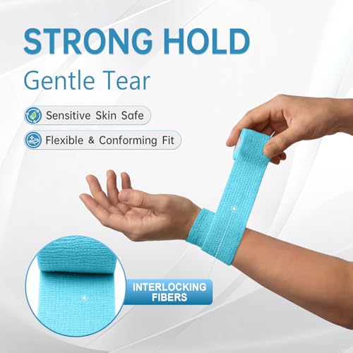18 Pack Self-Adhesive Bandage Wrap - 2 Inch Multi-Colored