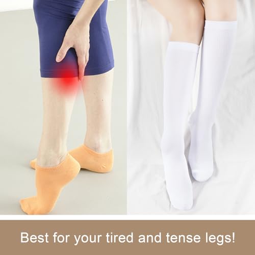 Compression Socks for Women - Knee High Stockings - White