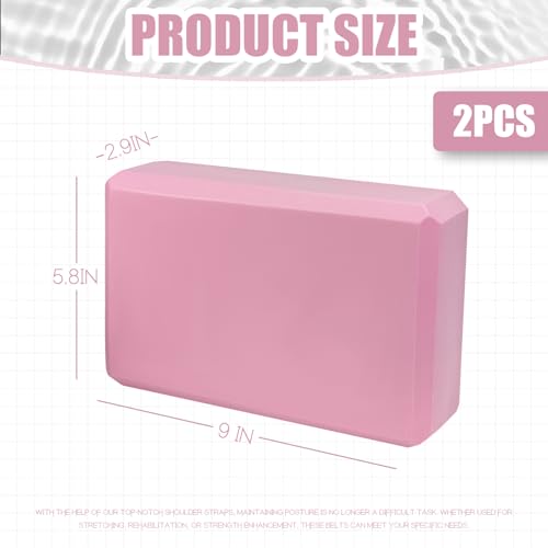 Yoga Blocks - 2 Pcs Foam Blocks for Meditation & Stretching - Pink