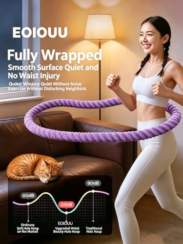 5 lbs Soft Spring Weighted Hula Hoop for Core Workout - Purple