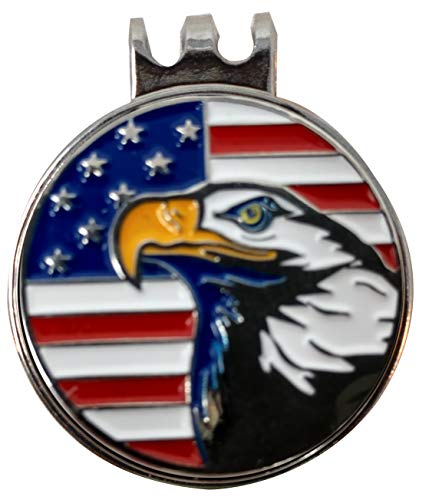 Magnetic Golf Hat Clip with Bald Eagle Embossed Ball Marker