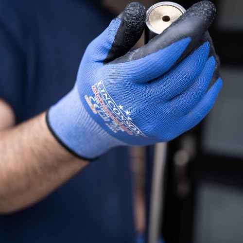 linconson 12 Pack Safety Performance Series Construction Mechanics Wrinkle Latex Work Gloves