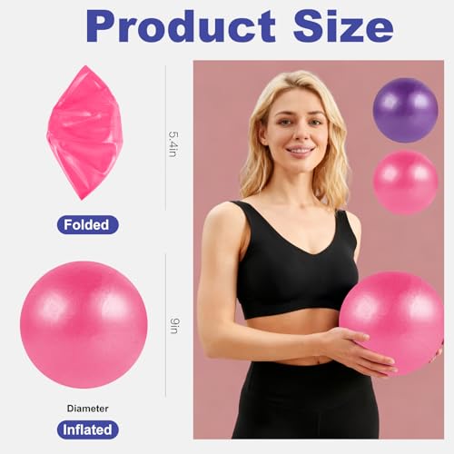 9-Inch Pilates Ball Set - 2 Colors with Pumps for Yoga & Therapy