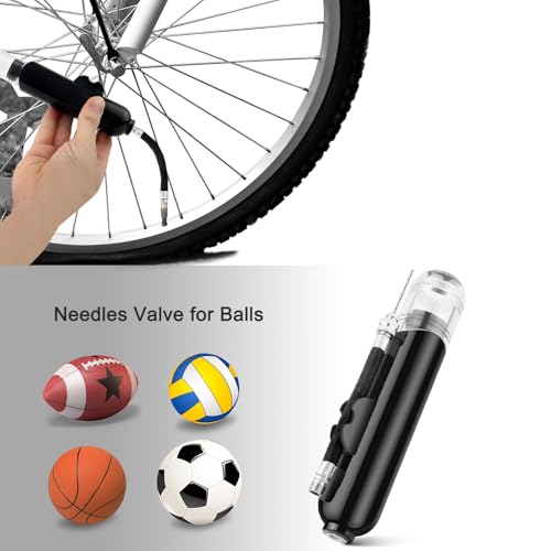Dual Action Ball Pump with 3 Needles & 2 Nozzles - Black