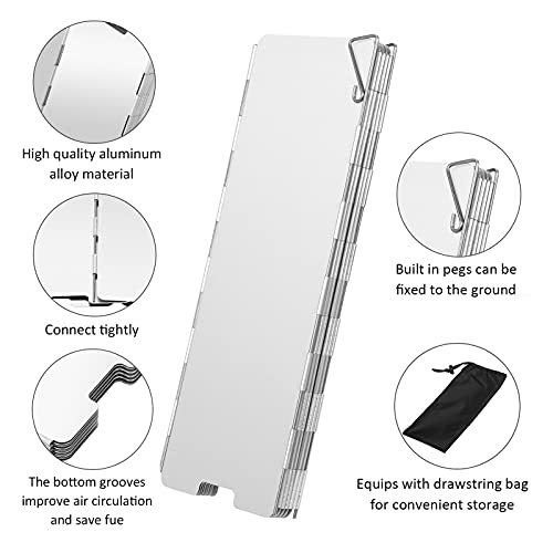 10 Plates Camping Stove Windscreen - Lightweight Folding Wind Shield