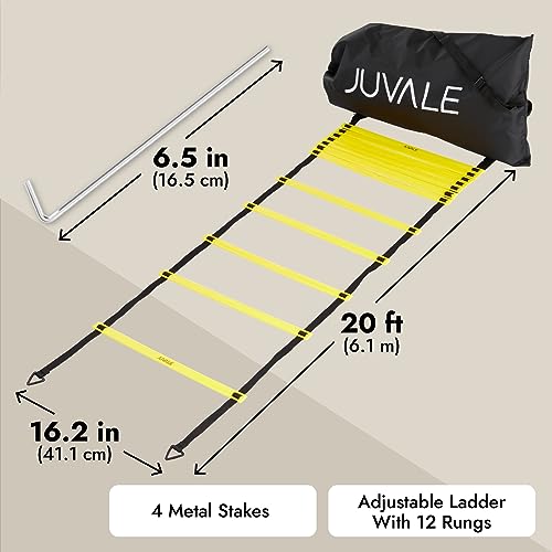 Adjustable Agility Ladder Set for Speed Training - 20 Ft with Cones & Parachute