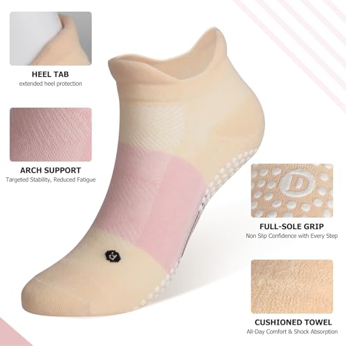 Non-Slip Pilates Socks with Grips for Yoga & Fitness - Multi01