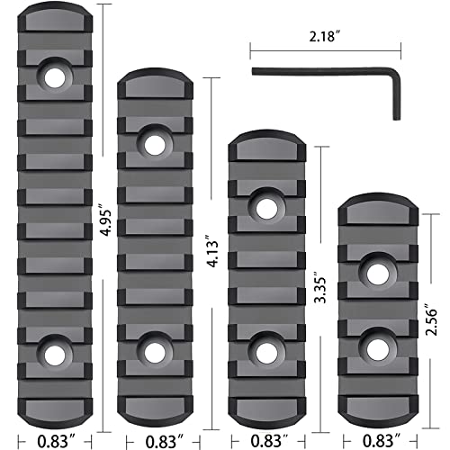 Picatinny Rail Set - 8 Pack, Multiple Slot Sizes for Accessories