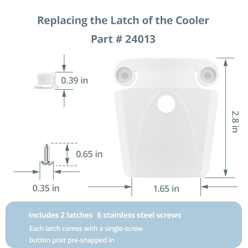 Cooler Latch Replacement Set for Igloo Coolers - 50-165 Qt (2 Pack)