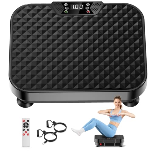 Vibration Plate Exercise Machine - 250 Levels, Auto Mode, Black