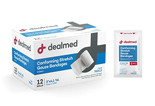 Sterile Stretch Gauze Bandages - Latex Free, 12 Rolls
