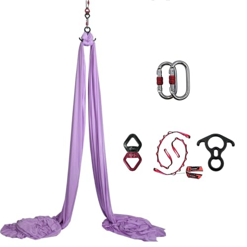 Aerial Silks Starter Kit with 11-Yard Yoga Hammock - Lavender