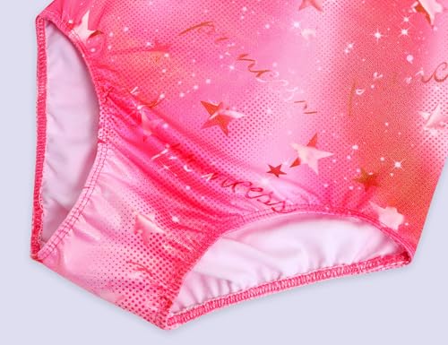 Sparkly Long Sleeve Gymnastics Leotard for Girls - 3-4T Rose Pink