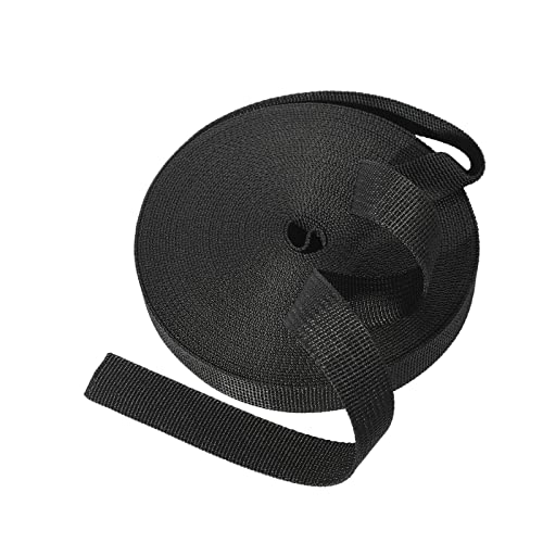 Heavy Duty 3/4 Inch Nylon Webbing Strap - 12 Yards, Black