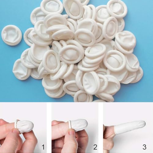 Disposable Latex Finger Cots - Medium Anti-Static Protectors, 150 Pcs - 100g