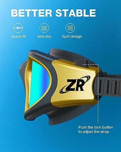ZIONOR A6 Polarized Mirror Gold Swim Goggles - Anti-Fog & UV Protection