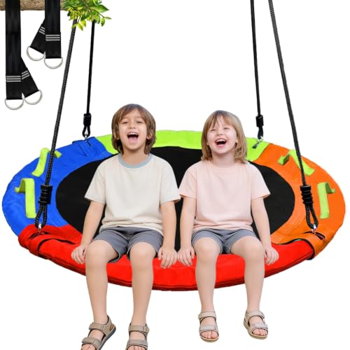 Rainbow Saucer Swing - 40 Inch, 900lbs Capacity, Adjustable Straps