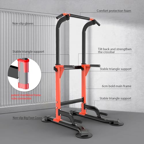 Pull-Up Dip Station - 350 lb Weight Capacity - Orange