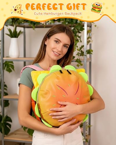 Cheeseburger Backpack Food-Shaped Novelty Bag for Kids & Adults