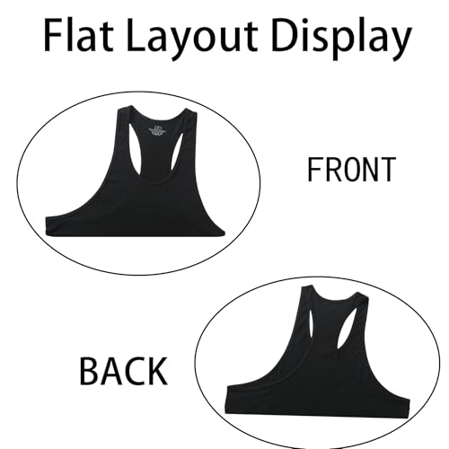 Men's Workout Tank Top - Gym Muscle Y Back Shirt - X-Large Black