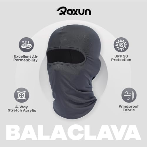 Balaclava Ski Mask 2 Pack - Summer Motorcycle UV Protection - Black+Skull