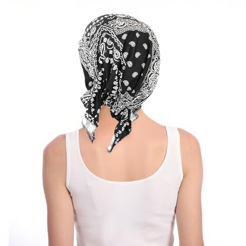 2-Piece Women's Chemo Turban Beanie Set - Soft Pre-Tied Head Wrap - Black+Wine