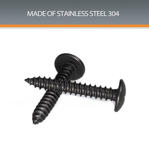LUPANTER #8 x 1-1/4" Wood Screw 100Pcs Truss Head Phillips 18-8 (304) Stainless Steel Fast Self Tapping Screws Black Oxide…