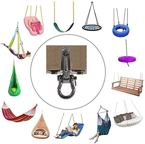 Skiennix Stainless Steel Swing Hangers - Heavy-Duty Anti-Rust Design | 180° Silent Bearing, 1500LB Capacity
