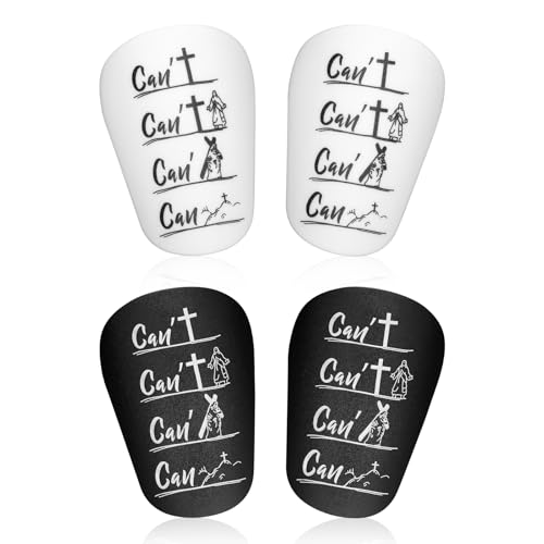Miniature Soccer Shin Guards - PBT & EVA, 10x6cm - White & Black
