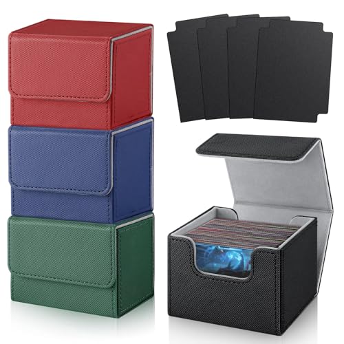 4-Pack Magnetic Closure Card Deck Box for MTG & TCG Cards with Dividers