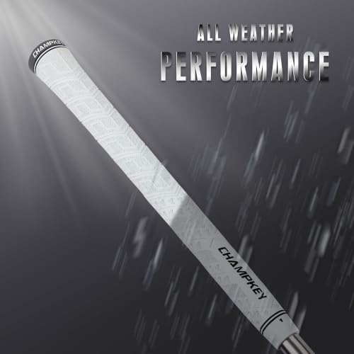 CHAMPKEY Y-PRO Midsize White Golf Grip 13 Pack All Weather Control & Traction
