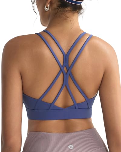 Running Girl Women's Sports Bras Low Impact Padded Crisscross Back with Removable Cups